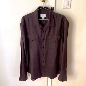 COPY - Long sleeve dark/brown linen shirt